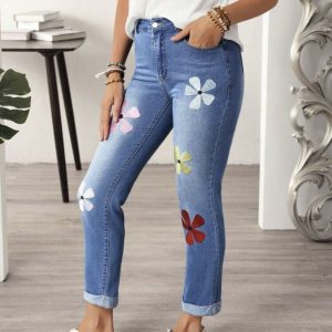 Jeans Dama Flores